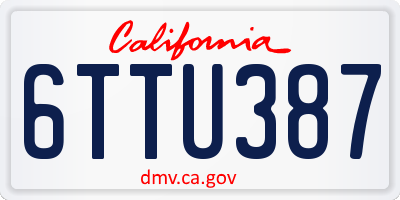 CA license plate 6TTU387