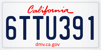 CA license plate 6TTU391