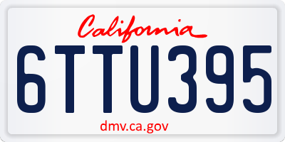 CA license plate 6TTU395