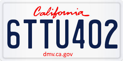 CA license plate 6TTU402