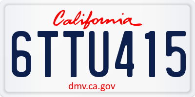CA license plate 6TTU415