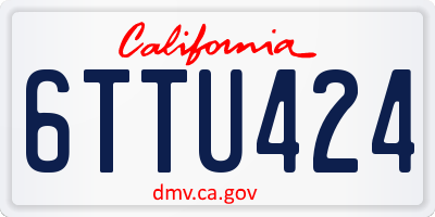CA license plate 6TTU424