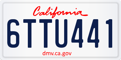 CA license plate 6TTU441