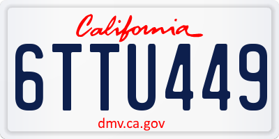 CA license plate 6TTU449