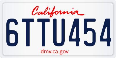 CA license plate 6TTU454