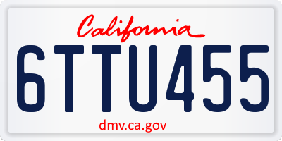 CA license plate 6TTU455