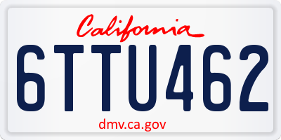 CA license plate 6TTU462