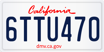 CA license plate 6TTU470
