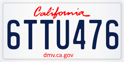CA license plate 6TTU476