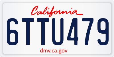 CA license plate 6TTU479