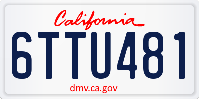 CA license plate 6TTU481