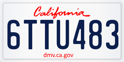 CA license plate 6TTU483
