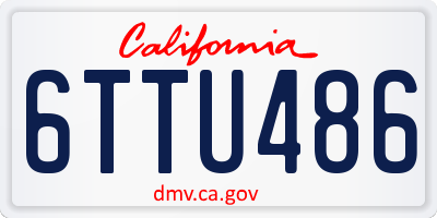 CA license plate 6TTU486