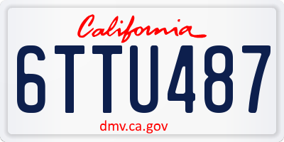 CA license plate 6TTU487