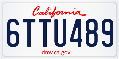 CA license plate 6TTU489