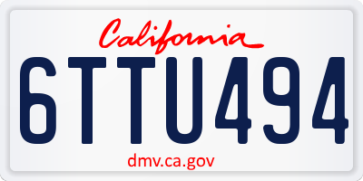 CA license plate 6TTU494