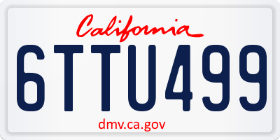 CA license plate 6TTU499