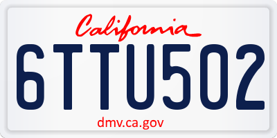 CA license plate 6TTU502