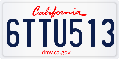 CA license plate 6TTU513