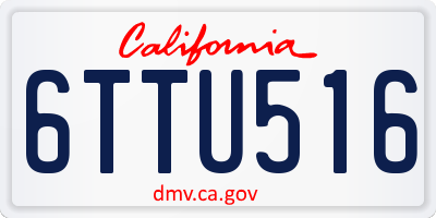 CA license plate 6TTU516