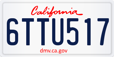 CA license plate 6TTU517