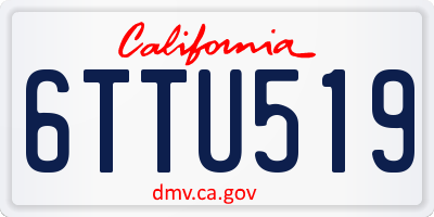 CA license plate 6TTU519