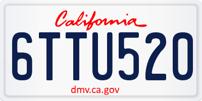CA license plate 6TTU520