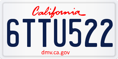 CA license plate 6TTU522