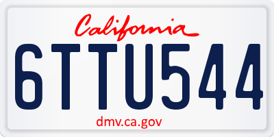 CA license plate 6TTU544