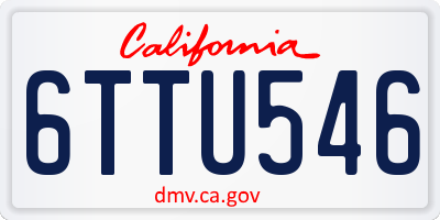 CA license plate 6TTU546