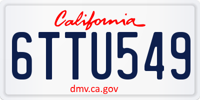 CA license plate 6TTU549