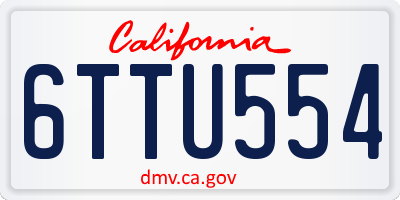 CA license plate 6TTU554