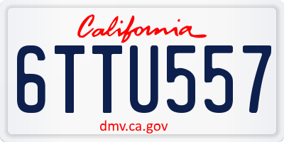 CA license plate 6TTU557