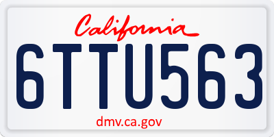 CA license plate 6TTU563