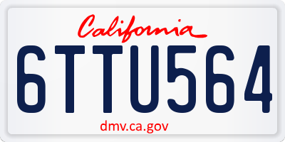 CA license plate 6TTU564