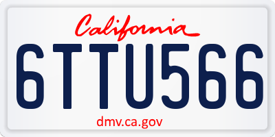 CA license plate 6TTU566