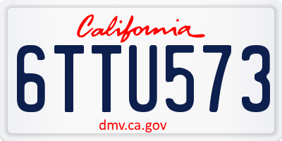 CA license plate 6TTU573