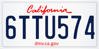 CA license plate 6TTU574