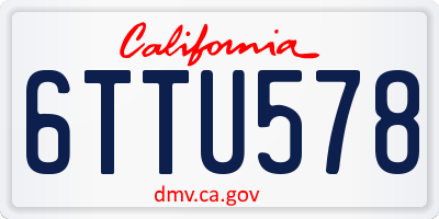 CA license plate 6TTU578