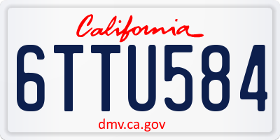 CA license plate 6TTU584