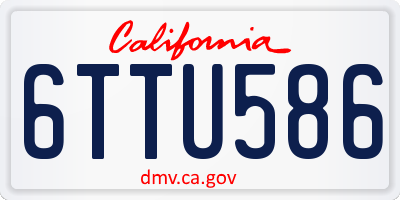 CA license plate 6TTU586
