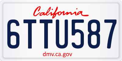 CA license plate 6TTU587