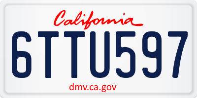 CA license plate 6TTU597