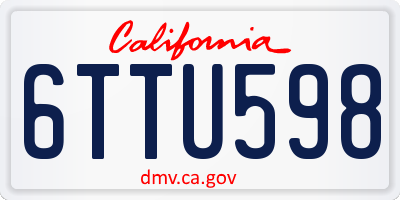 CA license plate 6TTU598