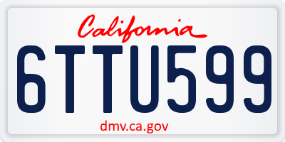 CA license plate 6TTU599