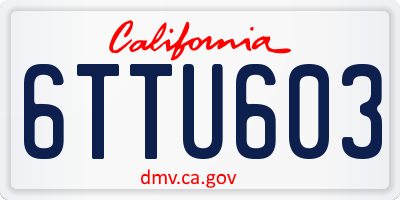 CA license plate 6TTU603