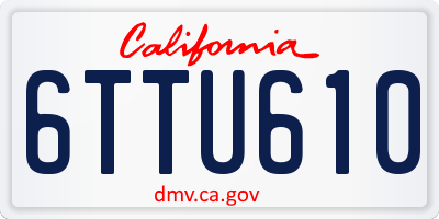 CA license plate 6TTU610