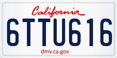 CA license plate 6TTU616