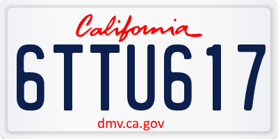 CA license plate 6TTU617