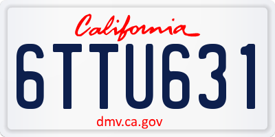 CA license plate 6TTU631